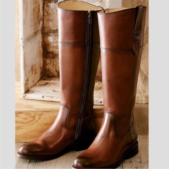 Frye Jayden Button Redwood Brown Leather Knee High Fall/Winter Tall Riding Boots - Picture 7 of 16